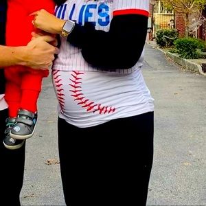 Baseball Maternity Tank White Medium - So Cute!